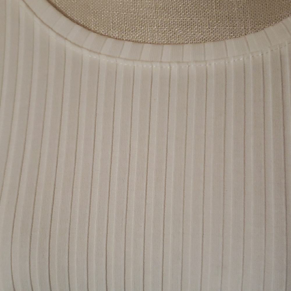 Cato Ribbed Puff Sleeve White Top - Picture 3 of 4